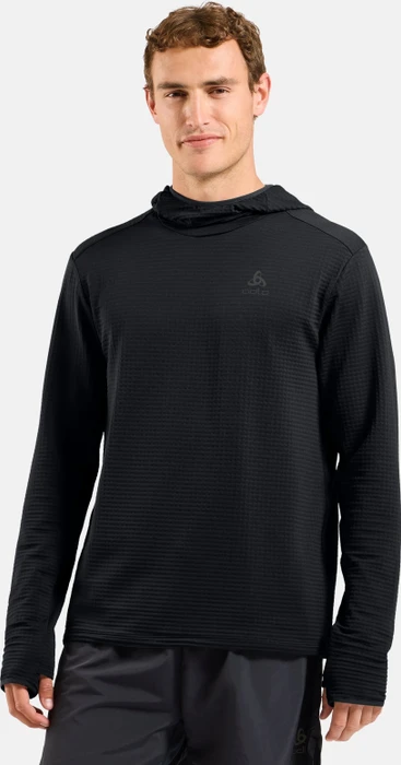 Odlo Essentials Thermal Hoodie Laufshirt langarm schwarz (Herren)