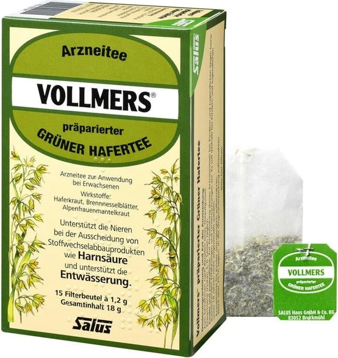 Salus Vollmers präparierter grüner Hafertee Beutel, 15 Stück
