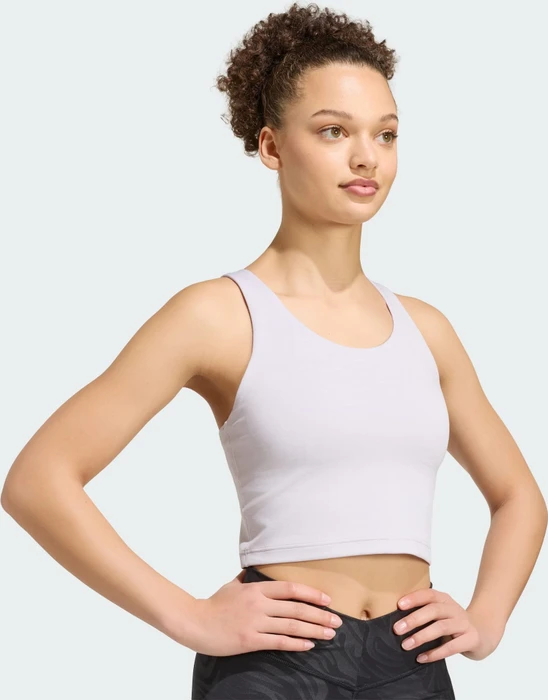 adidas All Me Medium-Support Bra Tanktop Sport-BH frozen purple melange (Damen)