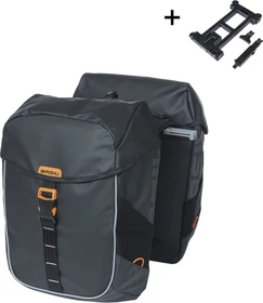 Basil Miles Tarpaulin Doppeltasche MIK Gepäcktasche schwarz/orange