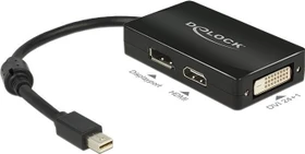 DeLOCK Mini DisplayPort 1.1 auf HDMI/DisplayPort/DVI Adapter, passiv, schwarz (62623)