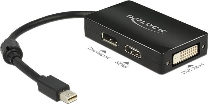 DeLOCK Mini DisplayPort 1.1 auf HDMI/DisplayPort/DVI Adapter, passiv, schwarz