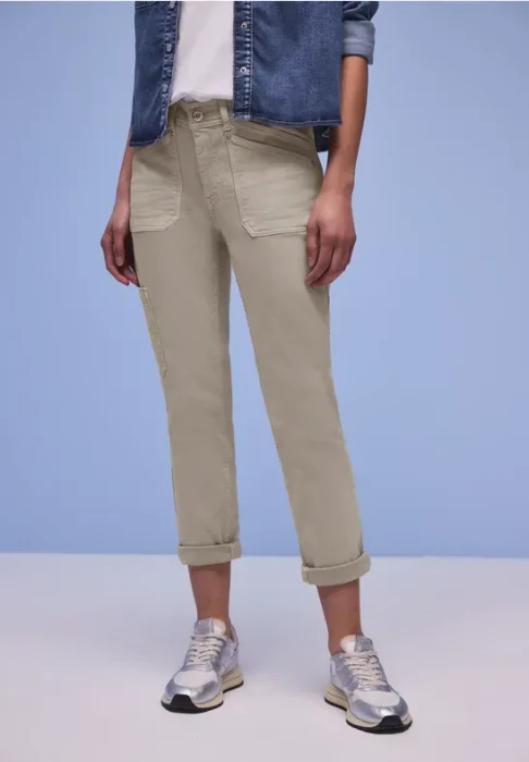 Street One Charlie Cargo Jeans beige washed (Damen)
