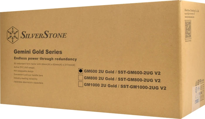 SilverStone Gemini GM600-2UG Gold V2 600W, 2HE-Servernetzteil