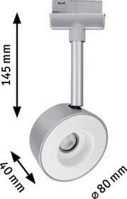 Paulmann URail Pellet Schienensystem LED Spot 4W chrom matt, 1 Stück