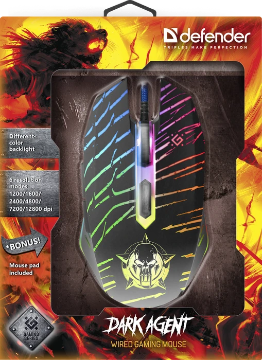 Defender Dark Agent GM-590L RGB Gaming Mouse schwarz, USB