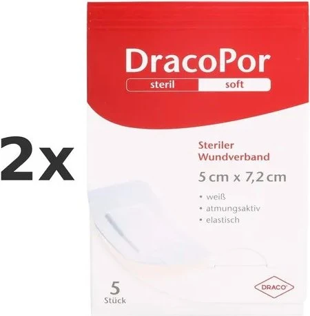 Dr. Ausbüttel DracoPor Soft steriler Wundverband weiß, 5 x 7.2cm, 5 Stück