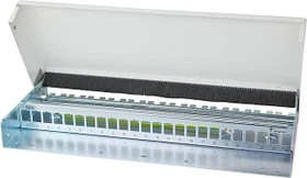Telegärtner Patchpanel DataVoice MPD24 AMJ/UMJ inkl. Kabelabfangung reinweiß, 24-Port