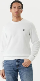 Calvin Klein Fleece Baumwoll-Mix Sweatshirt bright white (Herren)