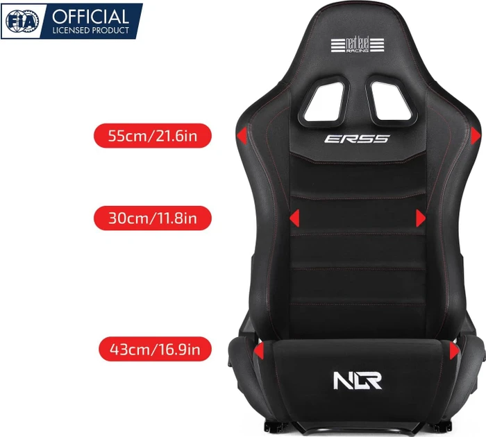 Next Level Racing ERS5 Elite Liegesitz, PU Leather & Suede Edition, schwarz