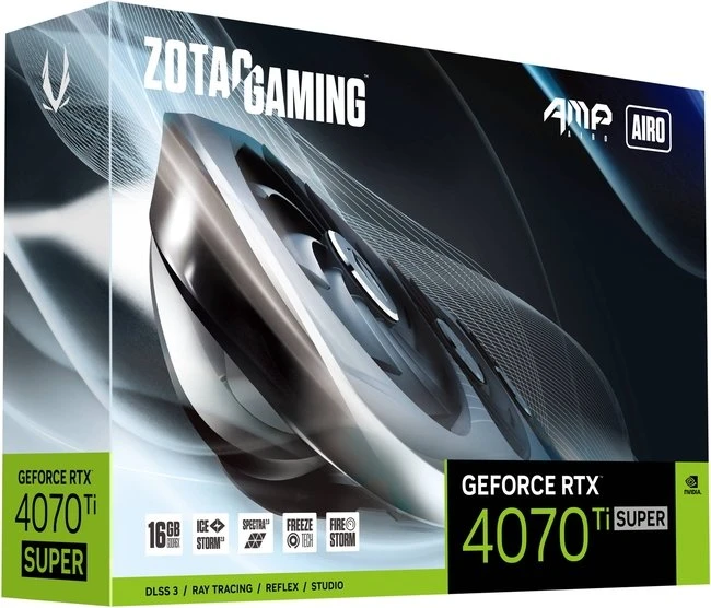 Zotac Gaming GeForce RTX 4070 Ti SUPER AMP AIRO, 16GB GDDR6X, HDMI, 3x DP