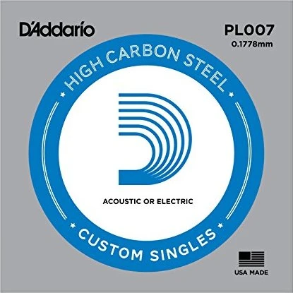 D'Addario Single Plain Steel 007
