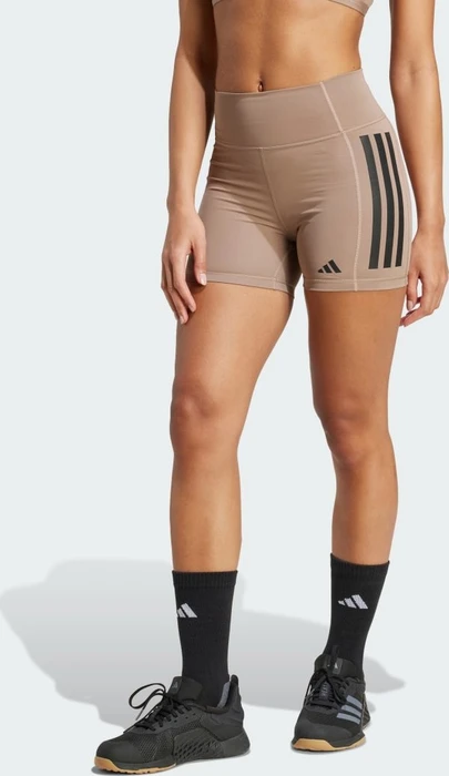 adidas Optime 3-Streifen Hose kurz chalky brown (Damen)