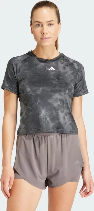 adidas Train Essentials AOP Flower Tie-Dye Funktionsshirt kurzarm grey five/carbon (Damen)