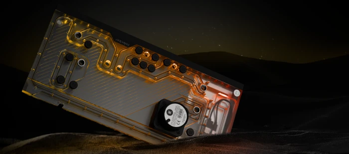 EK Water Blocks Quantum Line EK-Quantum Reflection² PC-O11D XL D5 PWM D-RGB, Verteilerplatte mit Pumpe, Screen Edition