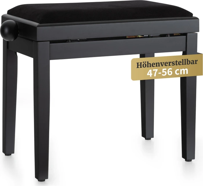 Classic Cantabile Pianobank schwarz matt