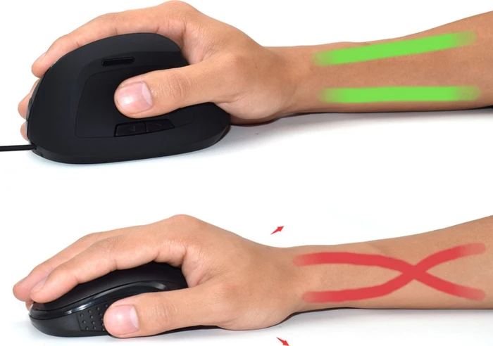 Ewent Wired Ergonomic Mouse schwarz, USB