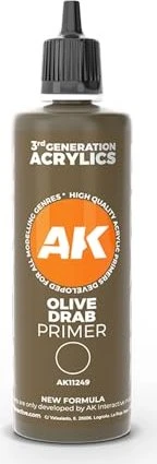 AK-Interactive 3rd Gen Acrylic Colors olive drab surface primer, 100ml