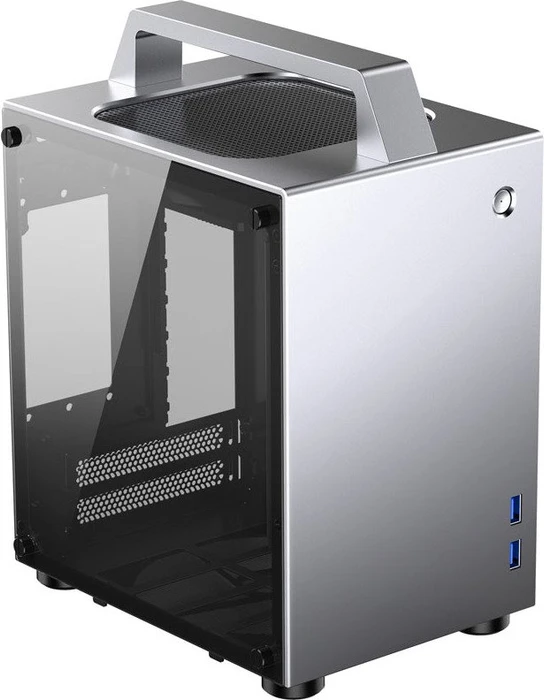 Jonsbo T8, silber, Glasfenster, Mini-ITX