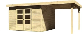 Karibu Askola 6 Gartenhaus inkl. Anbau 2.4m natur