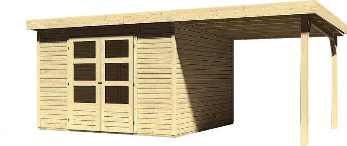 Karibu Askola 6 Gartenhaus inkl. Anbau 2.4m natur