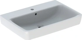 Geberit Renova Plan Aufsatzwaschtisch 70cm, Hahnloch mittig, mit Überlauf, weiß/KeraTect