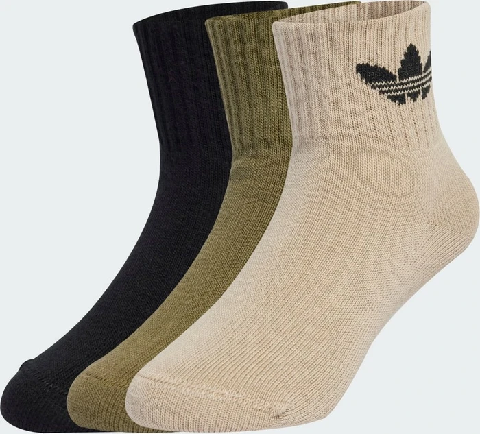 adidas Mid-Ankle Socken stone khaki/focus olive/black, 3 Paare (Junior)