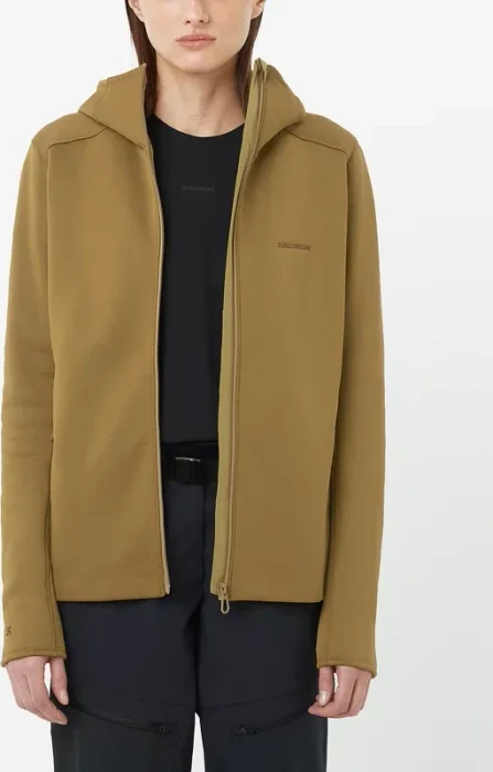 Salomon Outline Warm Hooded Jacke brilliant olive (Damen)