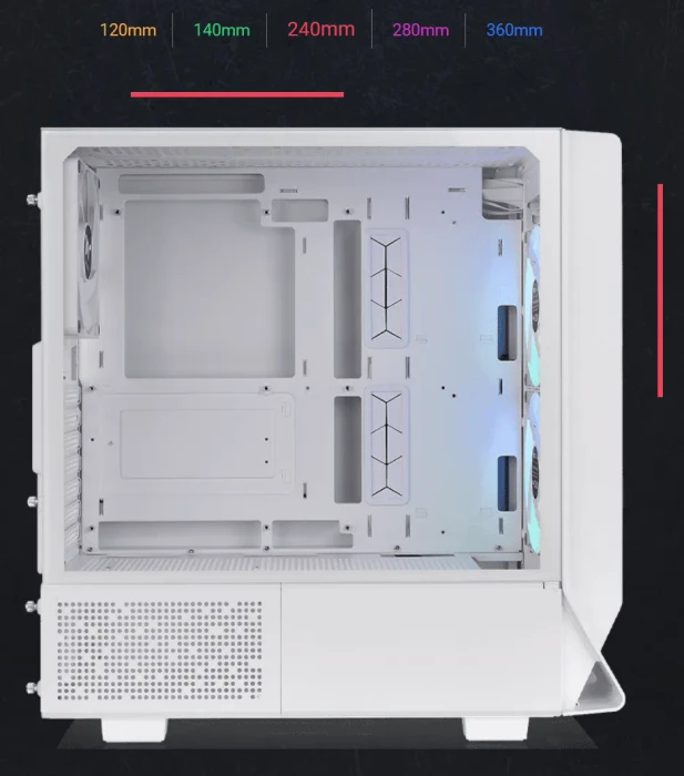 Thermaltake Ceres 330 TG ARGB Snow, weiß, Glasfenster