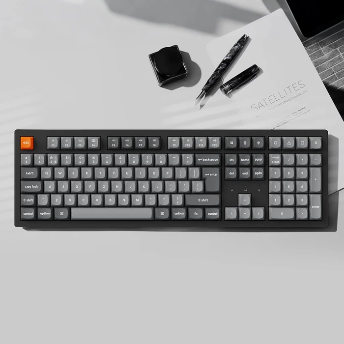 Keychron K10 Max, schwarz/grau, LEDs weiß, Keychron Super BANANA, USB/Bluetooth, UK