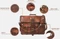 Cuero 18" Vintage Leder Umhängetasche Dark Brown, braun Vorschaubild