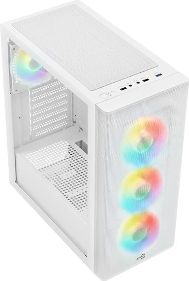 AeroCool Designer [V2] White, weiß, Glasfenster