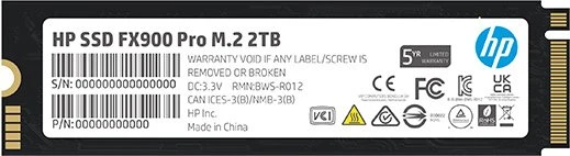 HP SSD FX900 Pro M.2 2TB, M.2 2280 / M-Key / PCIe 4.0 x4, Kühlkörper