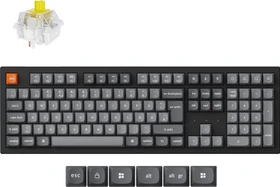 Keychron K10 Max, schwarz/grau, LEDs weiß, Keychron Super BANANA, USB/Bluetooth, DE