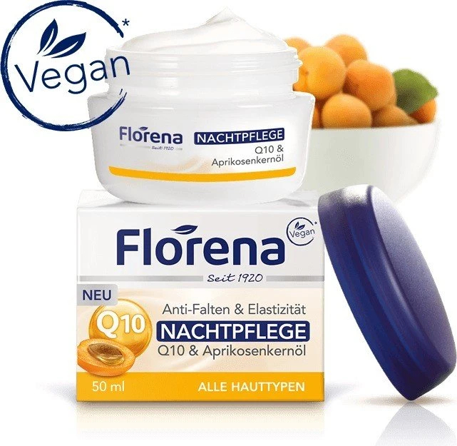 Florena Q10 & Aprikosenkernöl Nachtpflege, 50ml