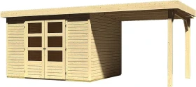 Karibu Askola 5 Gartenhaus inkl. Anbau 2.4m natur