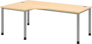 Hammerbacher Ergonomic Plus H-Serie VHS82/3/S Eckschreibtisch 200x120cm Ahorn/silber