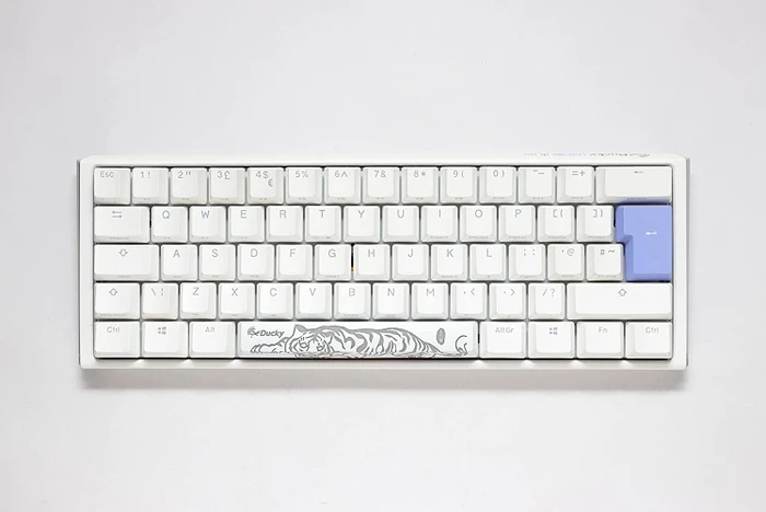 Ducky One 3 Mini PBT, LEDs RGB, Pure White, MX RGB RED, USB, DE