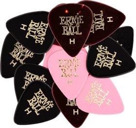 Ernie Ball Heavy Assorted Color Cellulose Picks, .94mm, 12-Pack