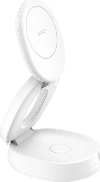 Belkin BoostCharge Magnetische 2-in-1-Ladestation mit Qi2 (15 W) weiß