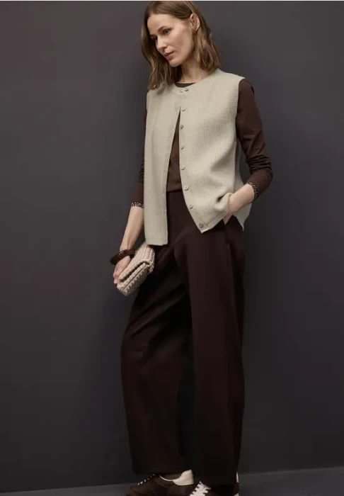 Street One Kuschelige Weste cotton beige melange (Damen)