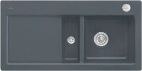 Villeroy & Boch Subway 60 flat flächenbündig Becken rechts mit Ablauffernbedienung graphite