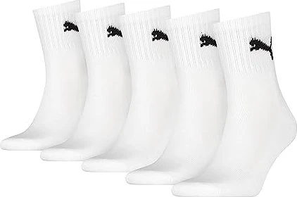 Puma Short Crew Socken weiß, 5 Paare