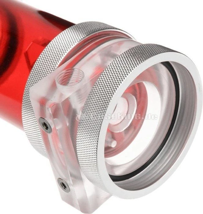 PrimoChill CTR Phase 2 120mm Laing D5, Acetal klar, rot