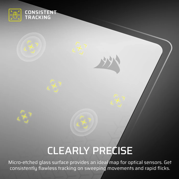 Corsair MM Glass Precision Gaming Mouse Pad - Large 450x400mm, grau