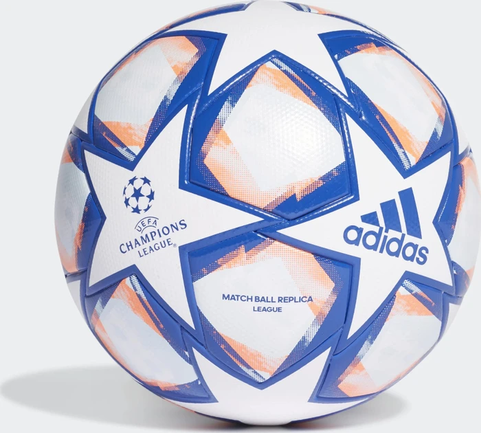 adidas UCL Finale 20 League Fußball white/royal blue/signal coral/sky tint