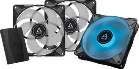 ARCTIC P14 PWM PST RGB 0dB schwarz, LED-Steuerung, 140mm, 3er-Pack