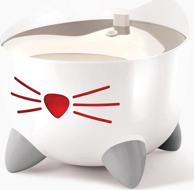 Catit PIXI Smart-Trinkbrunnen, LED-Statusanzeige, Trockenlaufschutz, Edelstahleinsatz, UV-C Wasserfilter, WLAN, 2.5l, weiß