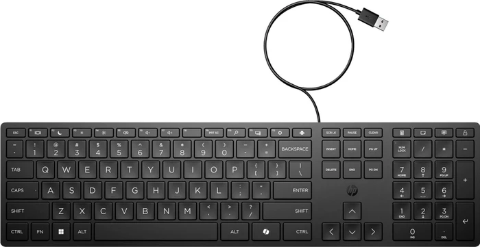 HP 320K Desktop-Tastatur, schwarz, mit Copilot-Taste, USB, US