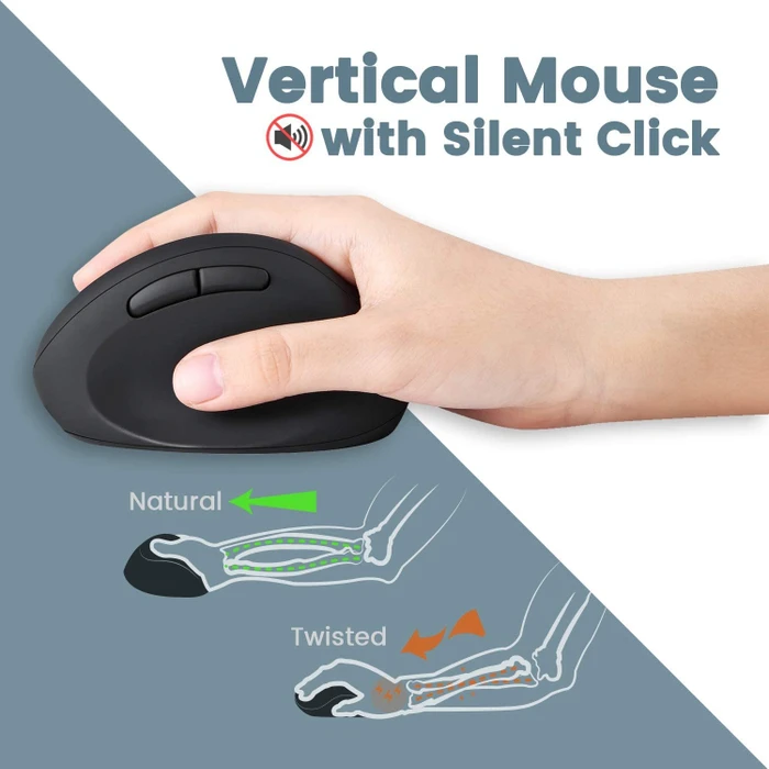 Perixx Periduo 606 Wireless Mini Ergonomic Split Keyboard and Vertical Mouse Combo schwarz, USB, ES